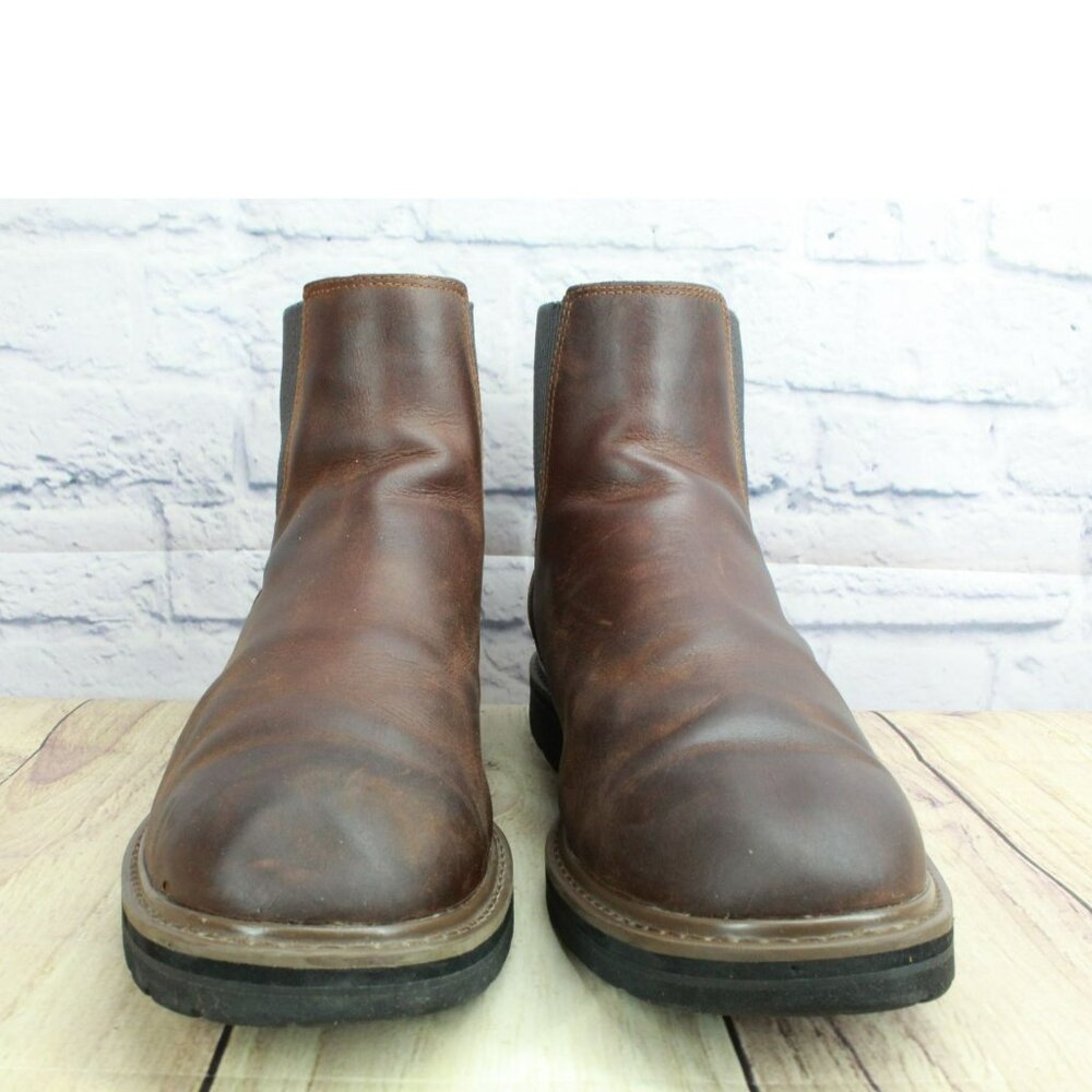 LL Bean Portland Brown Leather Lightweight Vibram Sole Chelsea Boots Size 12 M - Picture 4 of 9